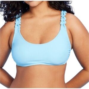 Wild Fable Sky Blue Bikini Top with Ruffled Adjustable Straps